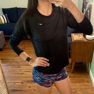 Nike black longsleeve with embroidered white check